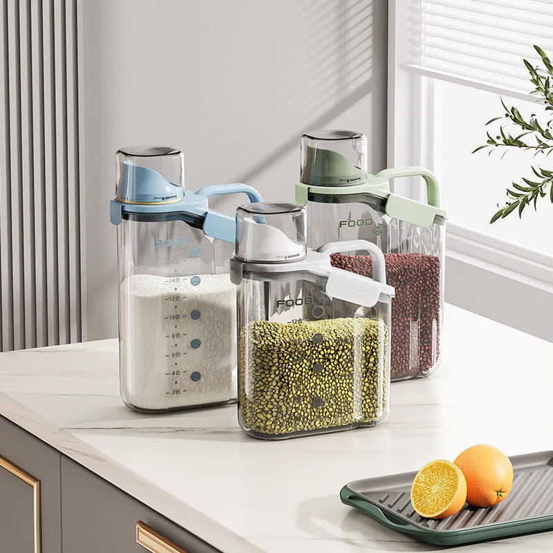 Grain Storage Box with Measuring Cup