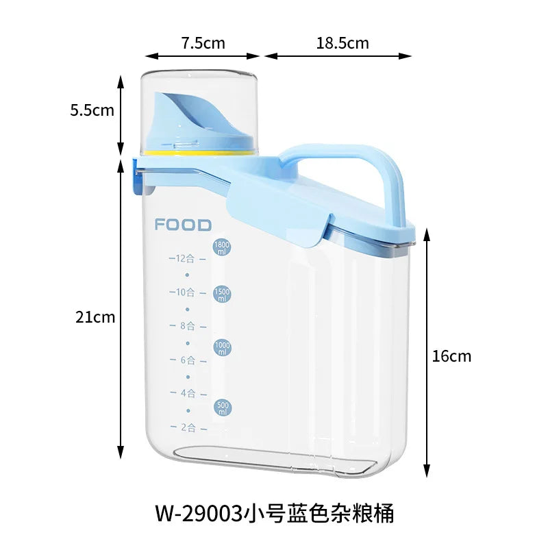 Grain Storage Box with Measuring Cup
