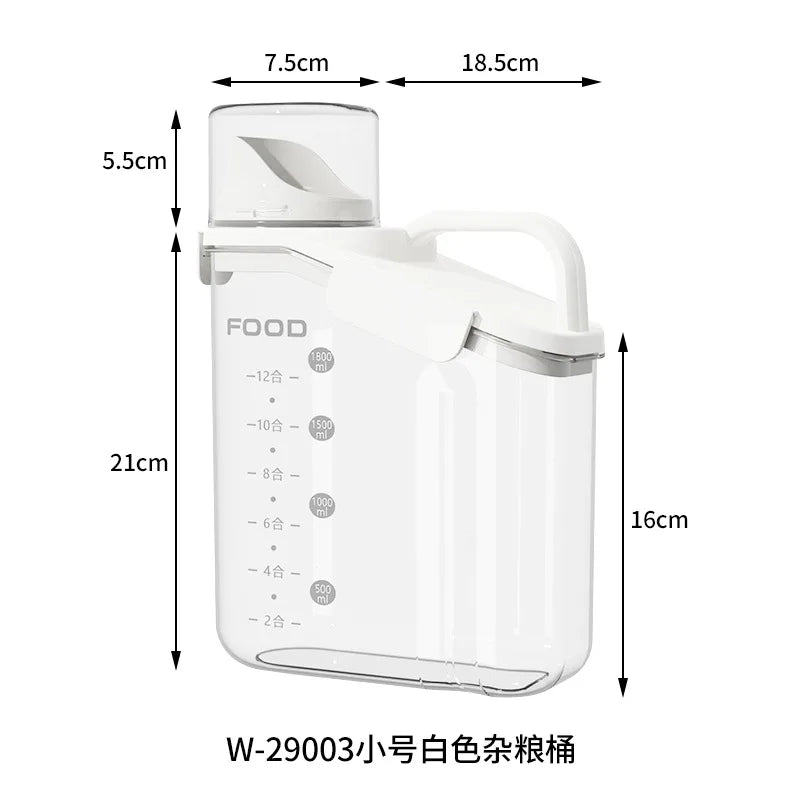 Grain Storage Box with Measuring Cup
