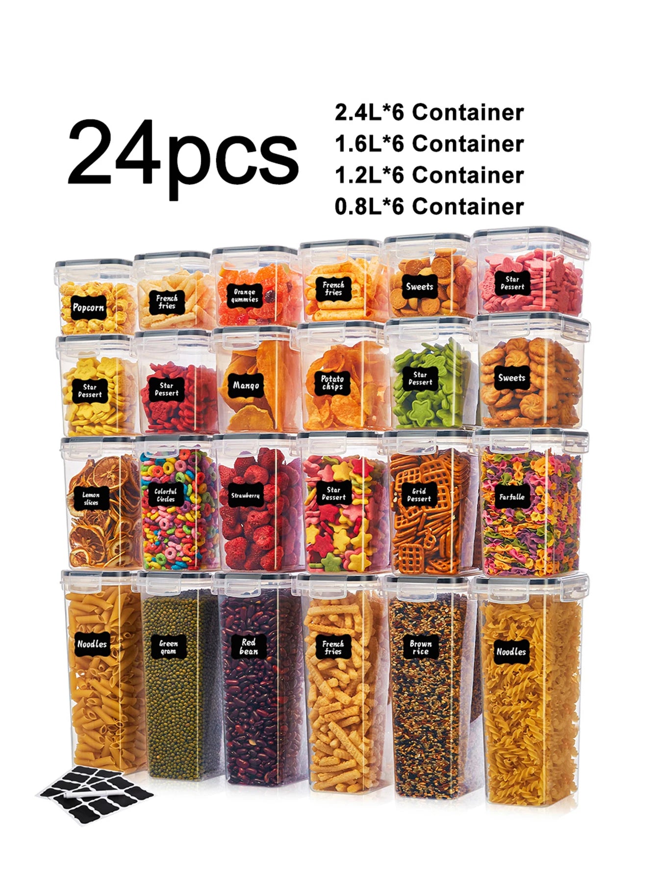 Food Storage Containers with Lids โ Kitchen Organizer & Pantry Storage Set