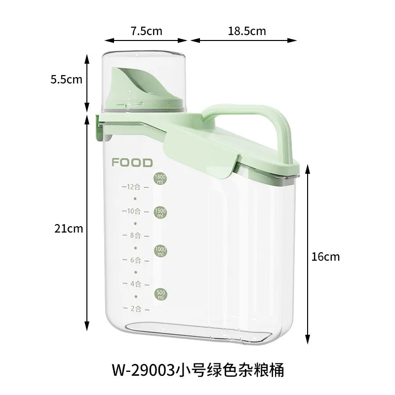 Grain Storage Box with Measuring Cup
