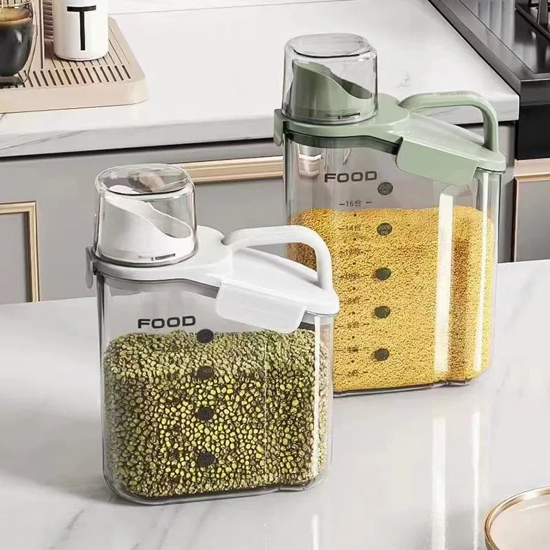 Grain Storage Box with Measuring Cup