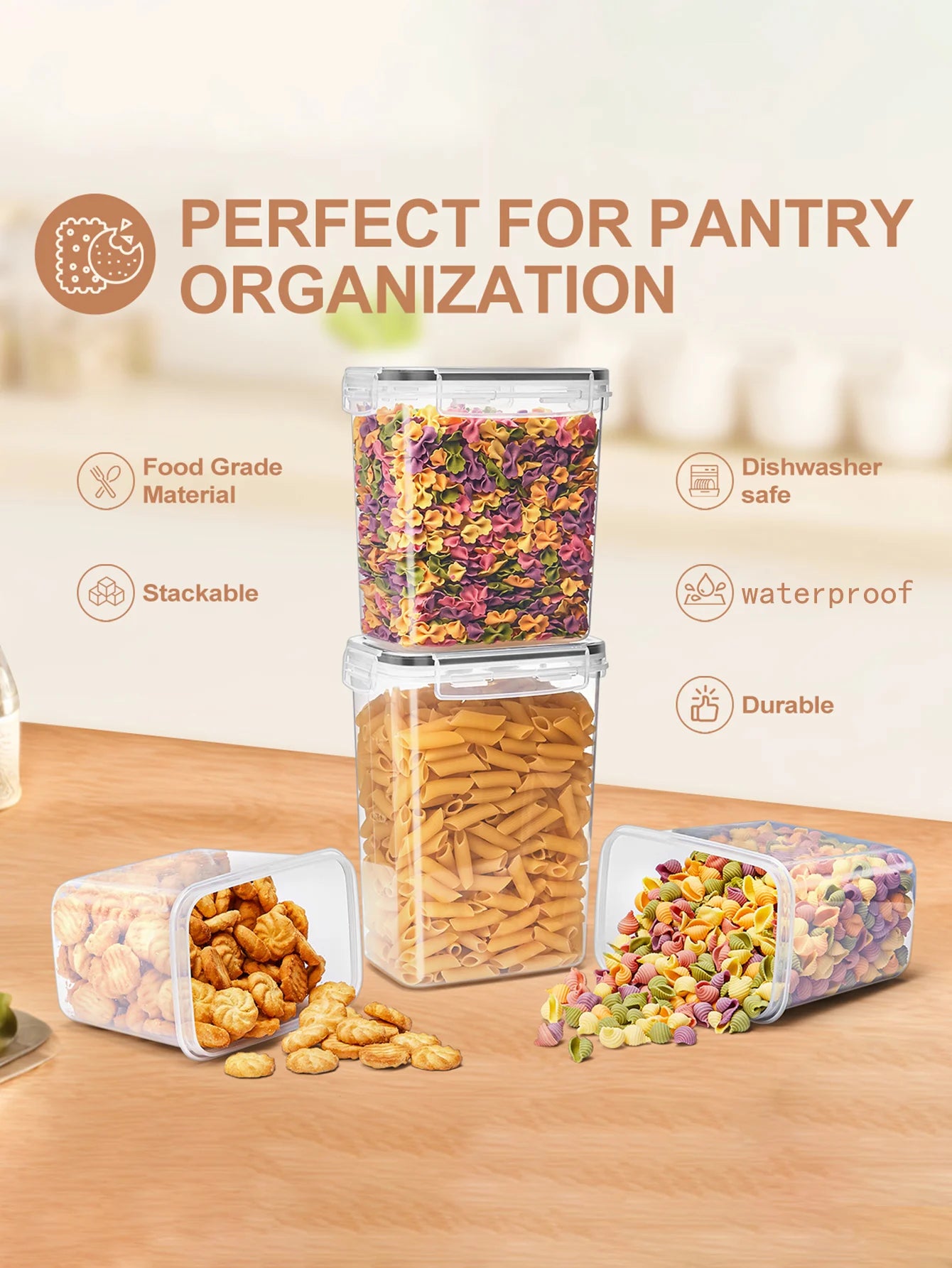 Food Storage Containers with Lids โ Kitchen Organizer & Pantry Storage Set