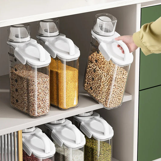 Grain Storage Box with Measuring Cup