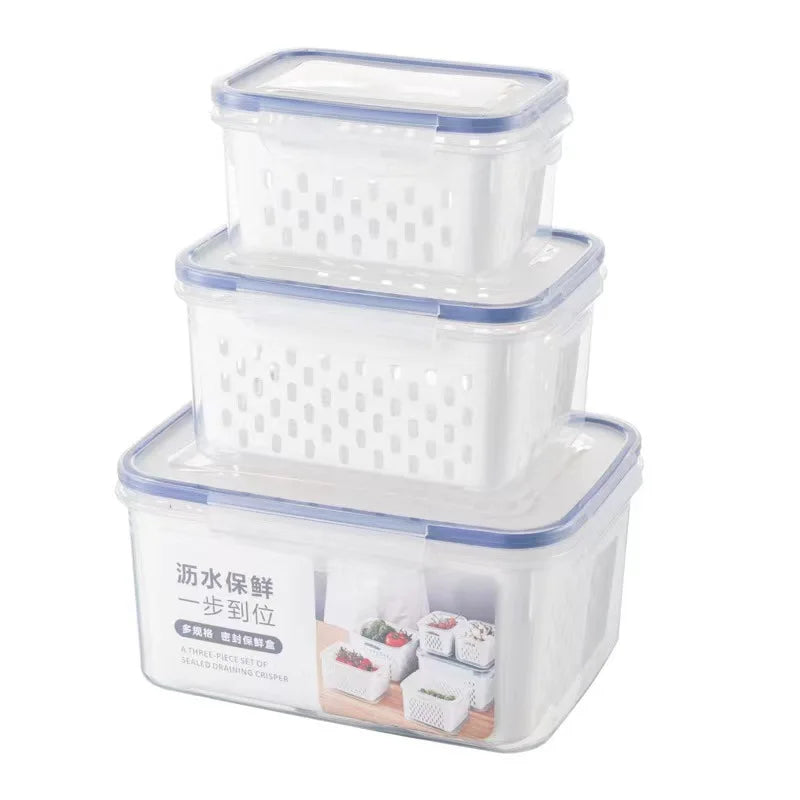 Fruit Storage Containers for Fridge with Removable Colander