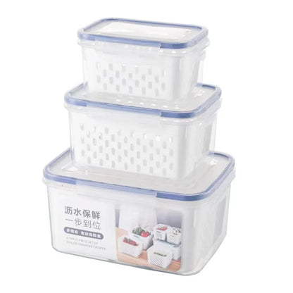 Fruit Storage Containers for Fridge with Removable Colander