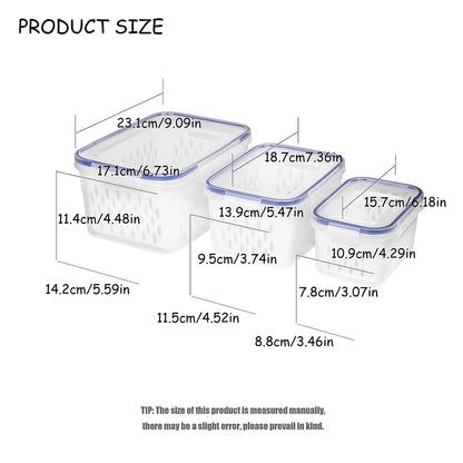 Fruit Storage Containers for Fridge with Removable Colander